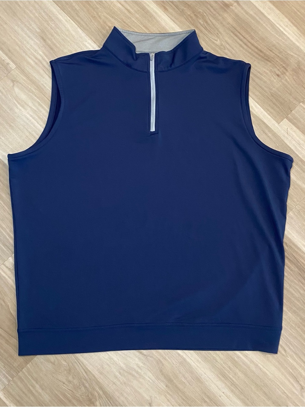 Peter Millar Golf Vest Mens XXL Navy Blue Crown Sport 1/4 Zip Pullover Stretch
